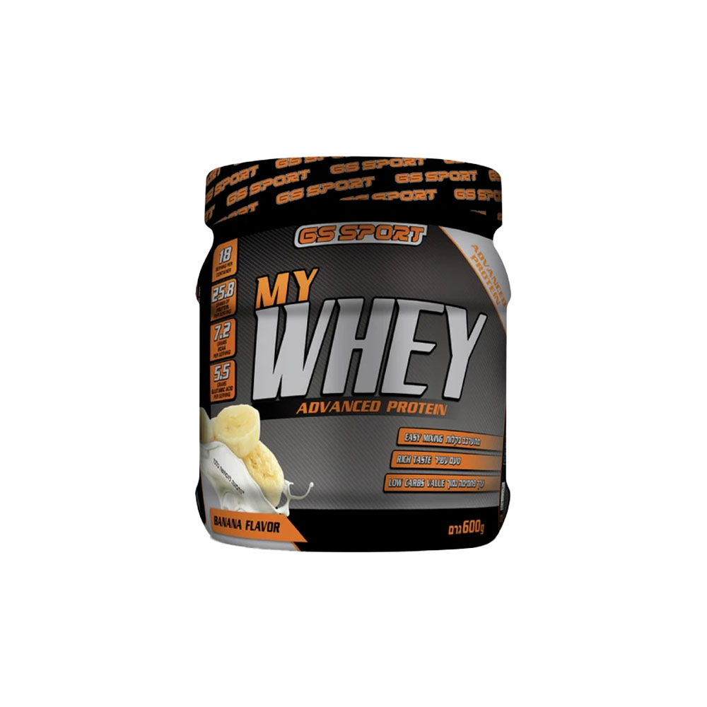 אבקת חלבון לאימון כושר בטעם בננה - 600 גרם