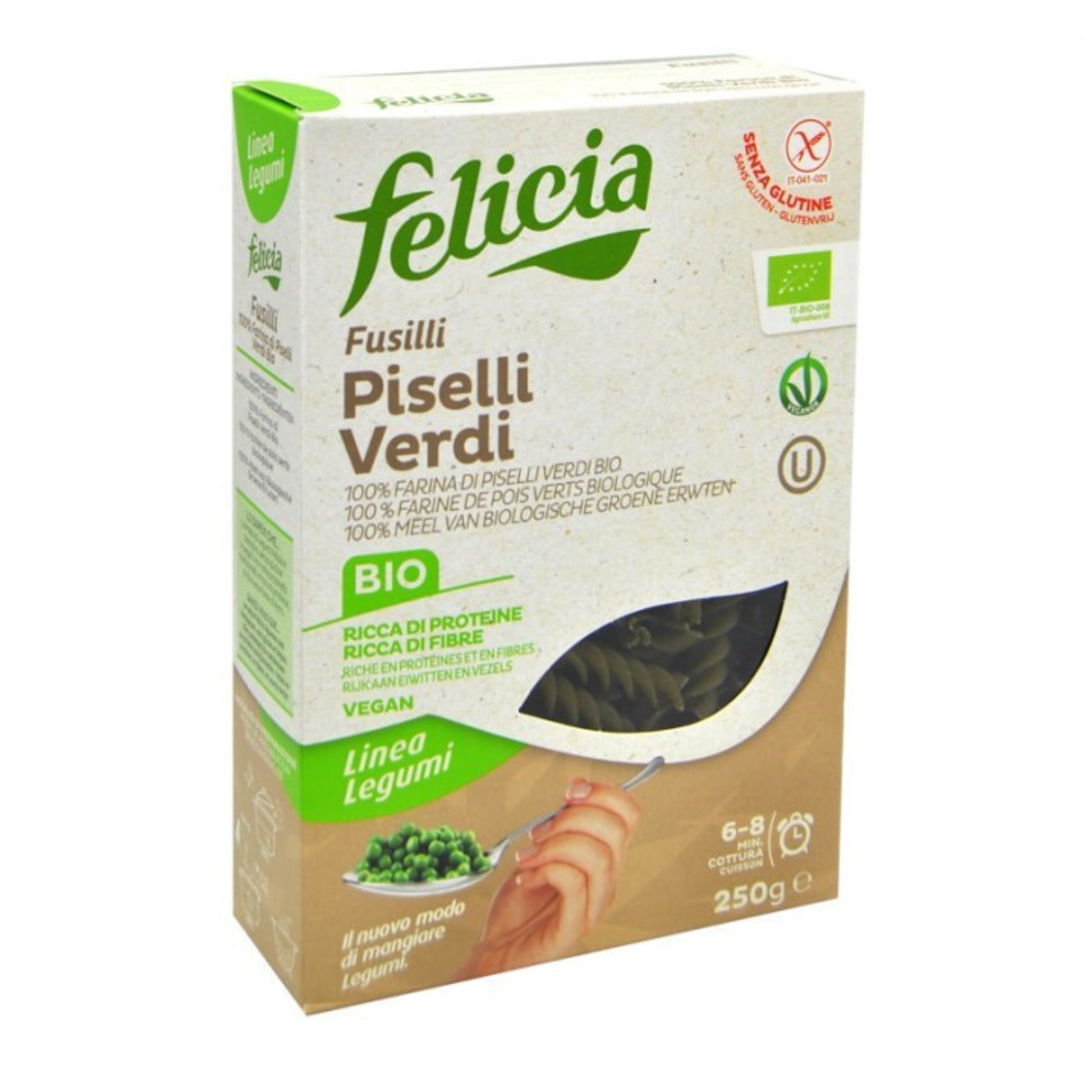 אטריות פליסה עדשים ירוקות ואפונה ירוקה ללא גלוטן-