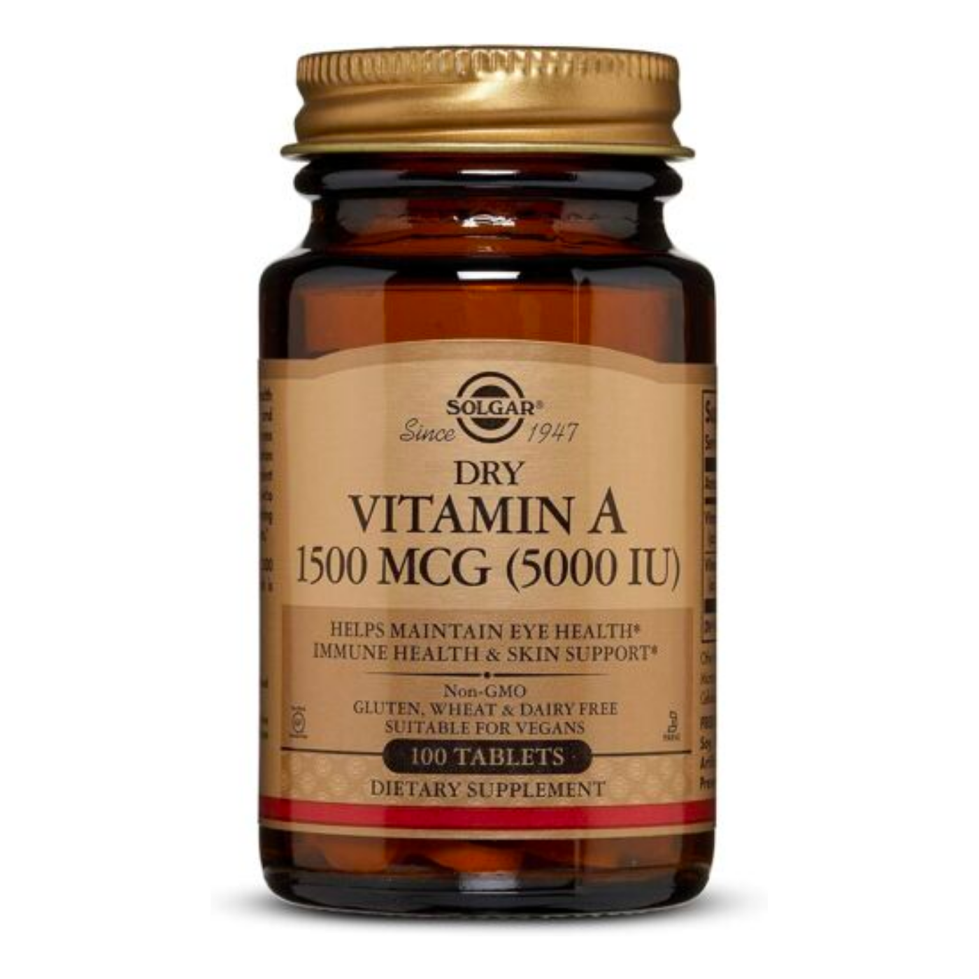 ויטמין A יבש 5,000 יחב"ל 100 טבליות סולגר