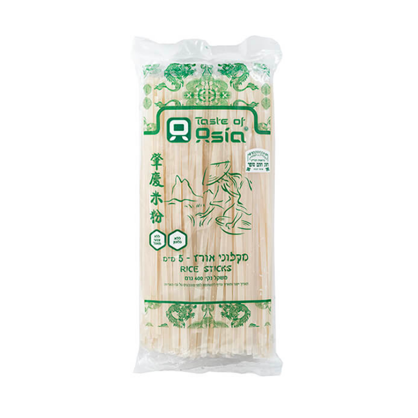 מקלוני איטריות אורז 5 מ"מ 400 גר'