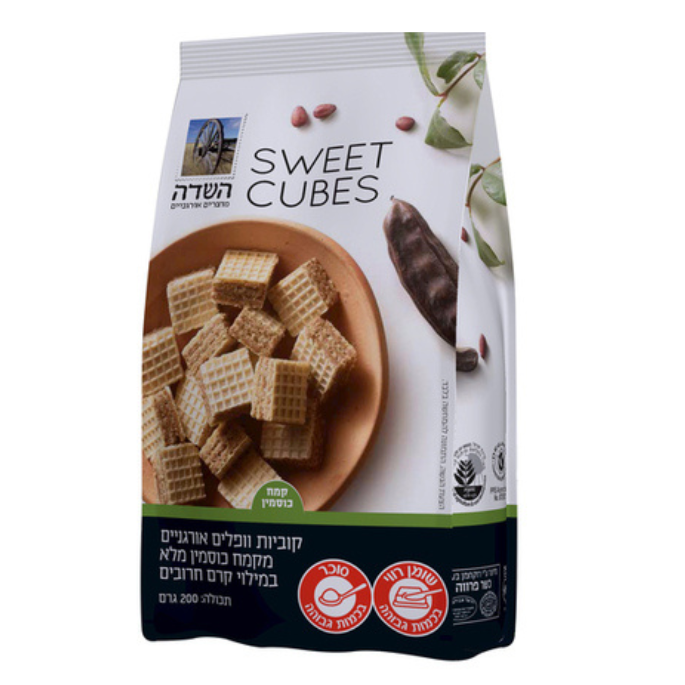 וופל קוביות כוסמין חרובים