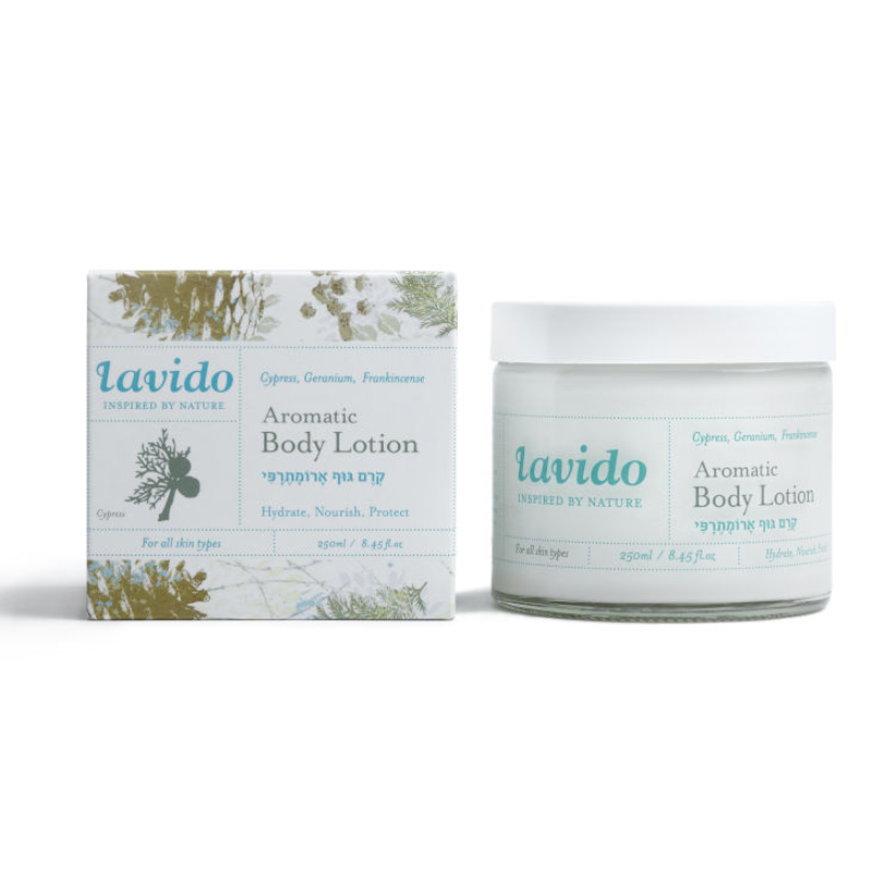 קרם גוף ארומתרפי ברוש גרניום 250 מ"ל - לבידו
