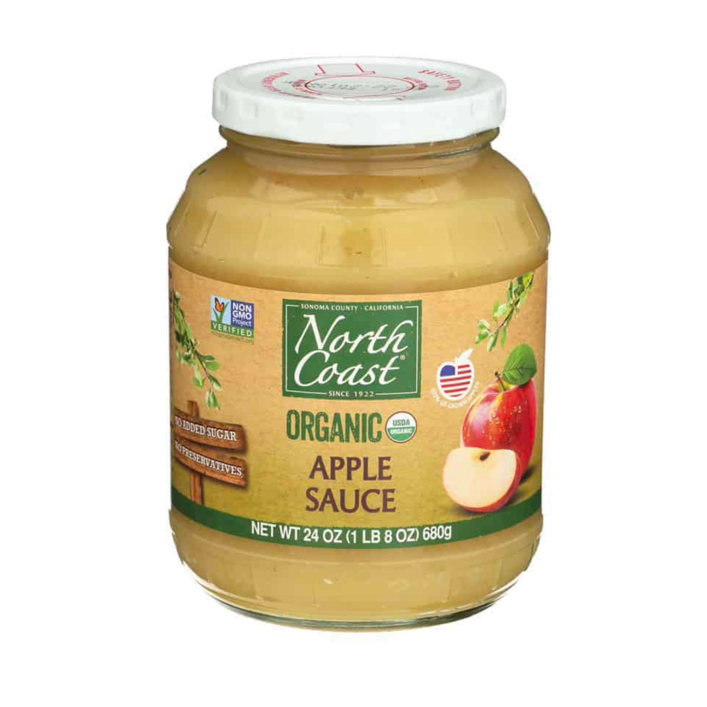 רסק תפוחי עץ אורגני בצינצנת 680 גר'