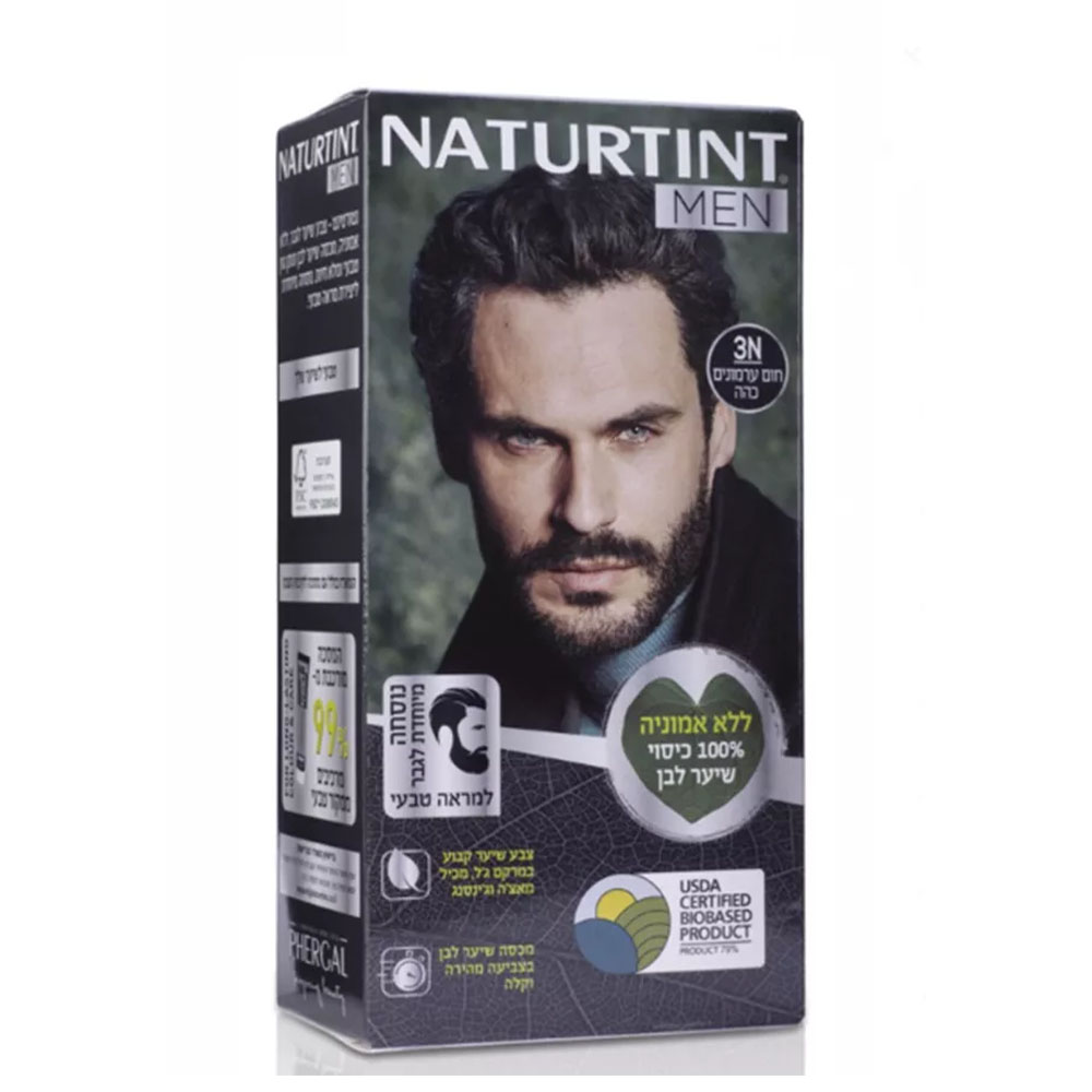 צבע לשיער לגבר נטורטינט 3N חום ערמונים כהה