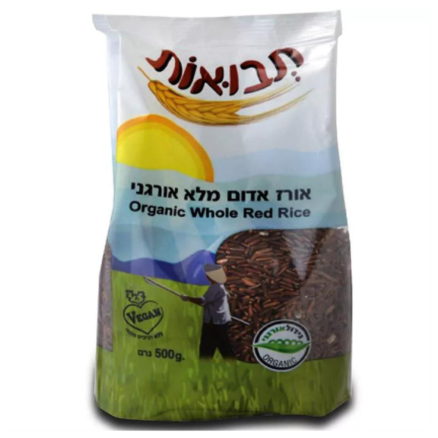 אורז אדום אורגני 500 גר'