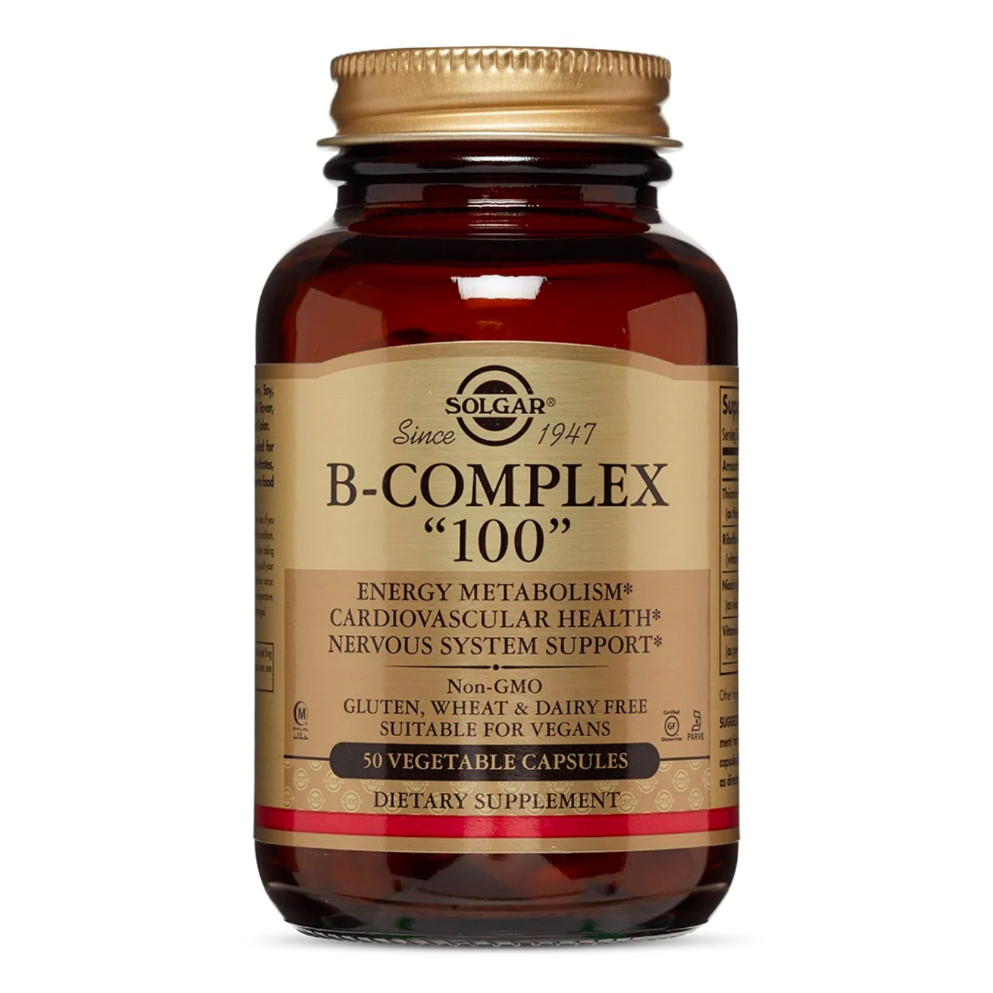 קומפלקס ויטמין B100- 50 כמוסות סולגר