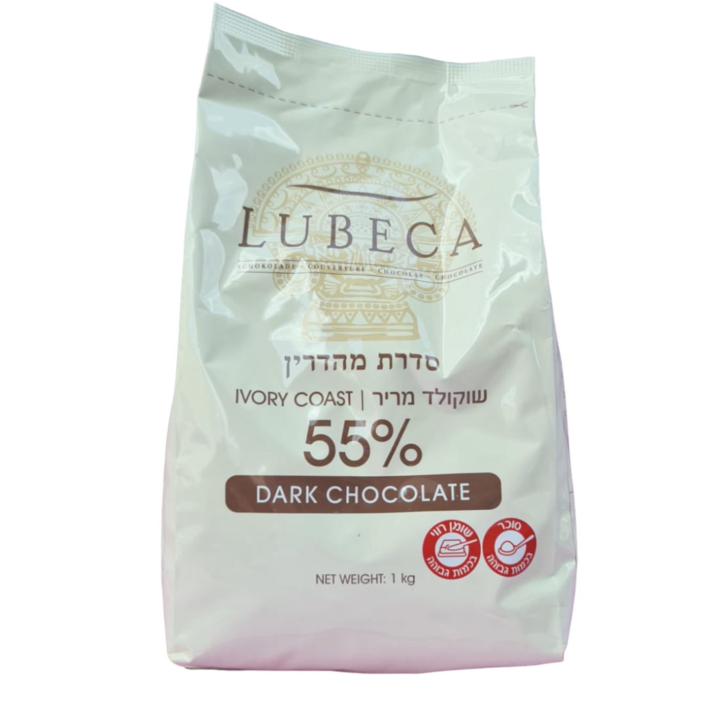 מטבעות שוקולד מריר 55% לובקה 1 ק"ג