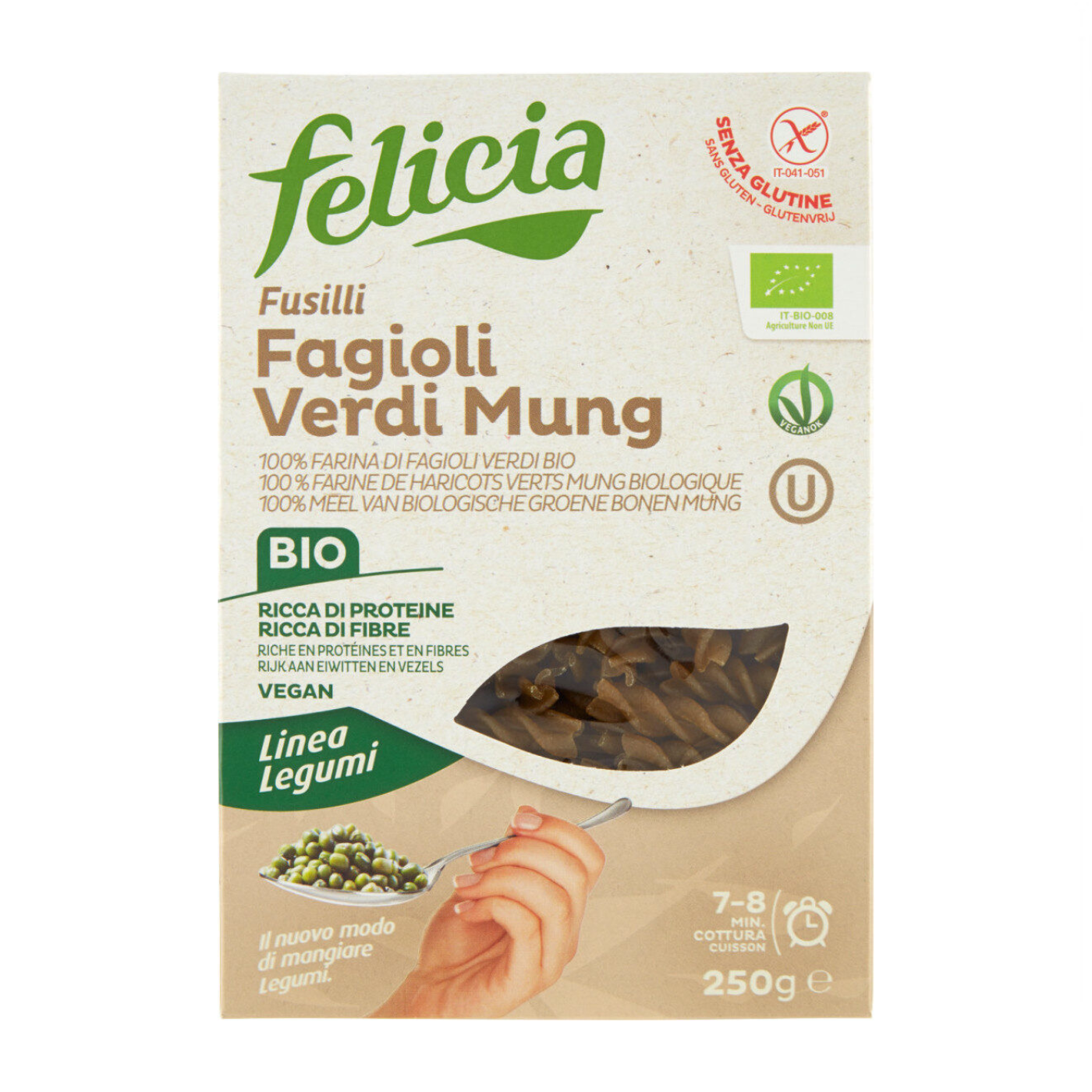 פליסיה- פוזילי משעועית מש אורגני 250 גר'